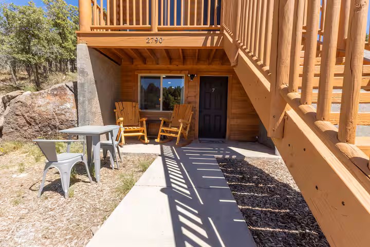 Campfire Burrow Cabin entrance, Alton Utah