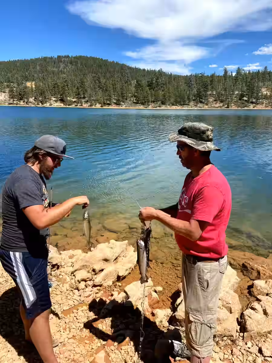 Fishing at Tropic Reservoir southern Utah
